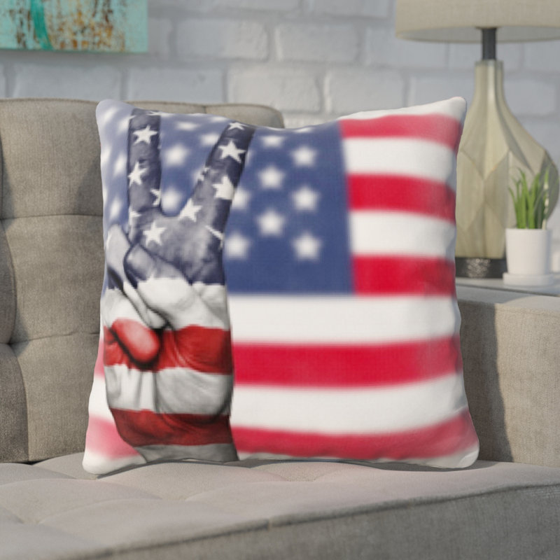 Coussin décoratif à drapeau us Guercio