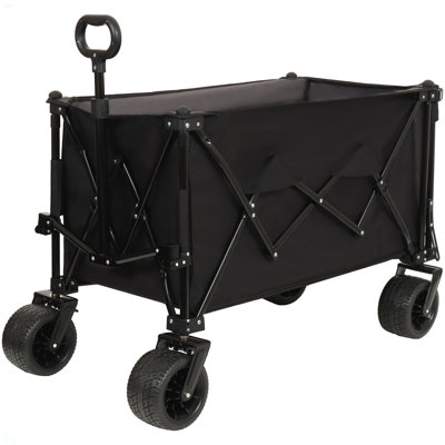 Chariot pliable avec hayon rallongé, chariot de rallonge de chariot extra long, chariot de chariot de plage robuste 480 lb avec de grandes roues tout-terrain