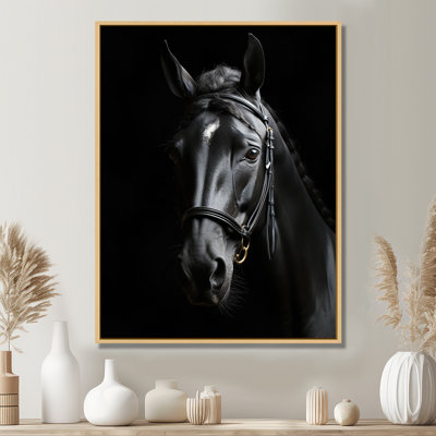 Latifat Black And White Horse Elegance - Horse Canvas Art