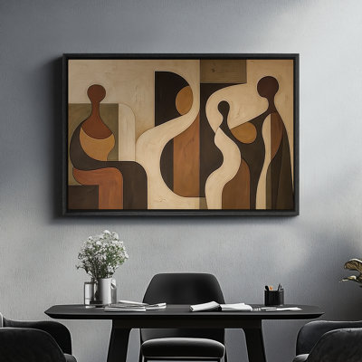 Framed Canvas Wall Art - Vintage Abstract Wall Prints for Bedroom - 16"x24"