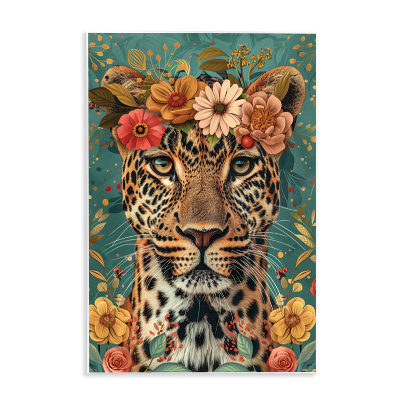 Art mural, guirlande couronnée de fleurs, design par LSR Design Studio, H 15 po x l 10 po