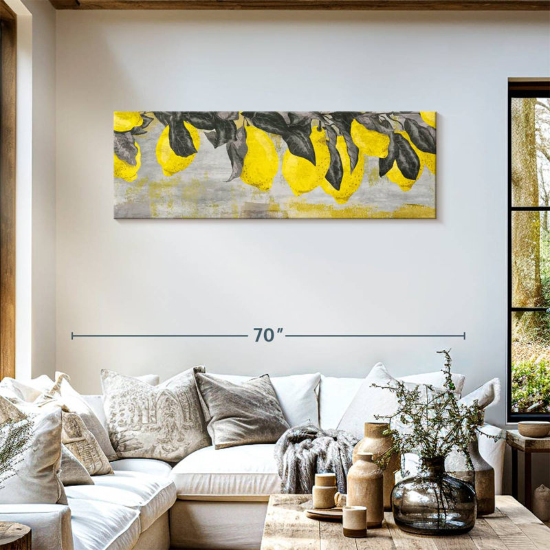 Citrons mûres sur toile, H 18 po x l 54 po x P 1,25 po