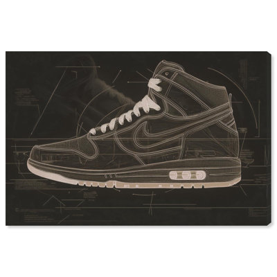 Blueprint Sneaker Art Canvas Print by Notoriart