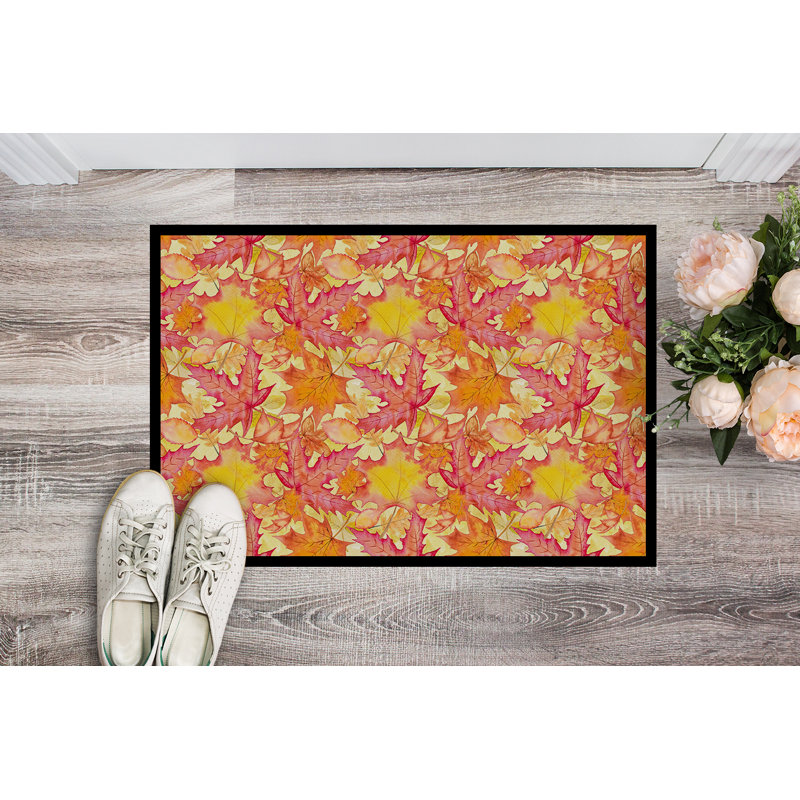Tapis de porte d’extérieur anti-dérapant aquarelle, Rectangulaire : 18 po x 27 po