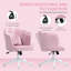HOMCOM Computer Desk Chair, Shell Back, Bow Pillow, Swivel Wheels, Pink-743060013