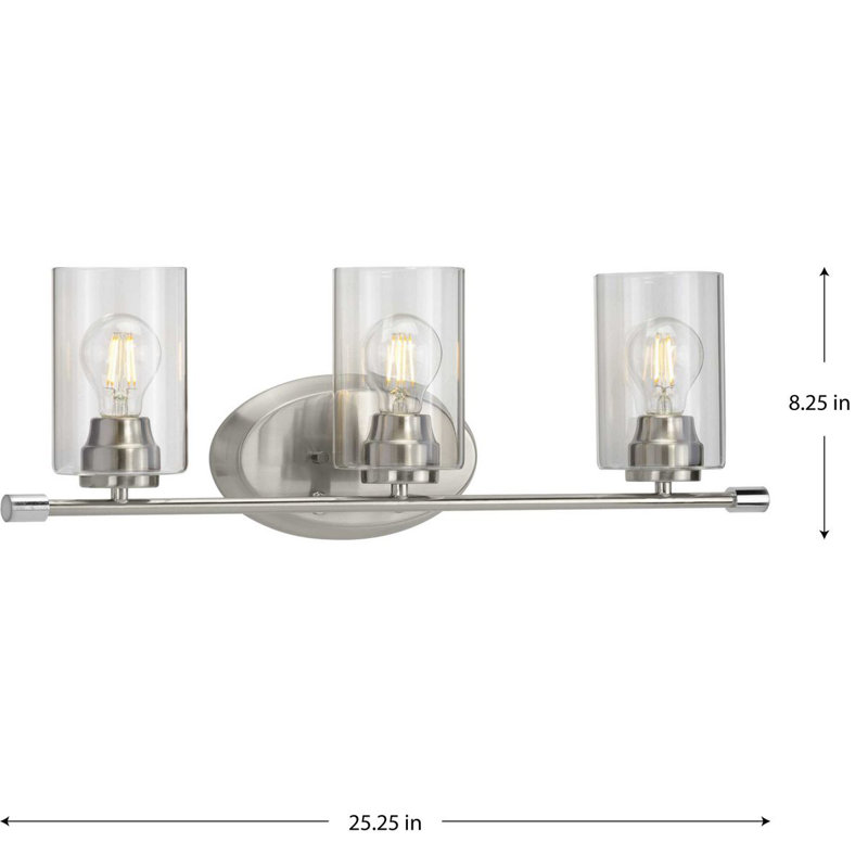 Maksymilian 3 - Light Dimmable Vanity Light, Brushed Nickel