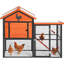Poulailler en bois et en fer durable avec piste et toit imperméable, convient pour 5 à 7 poulets, nichoir intégré-847870287