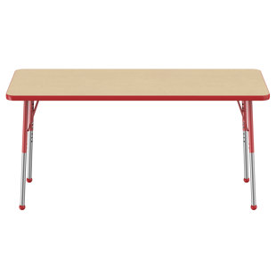 Table d'activité rectangulaire à hauteur réglable en forme de T