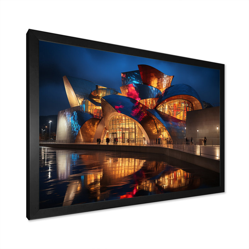 Espagne, musée Guggenheim, Bilbaoin IV sur toile, H 12 po x l 20 po x P 1 po, Cadre simple noir
