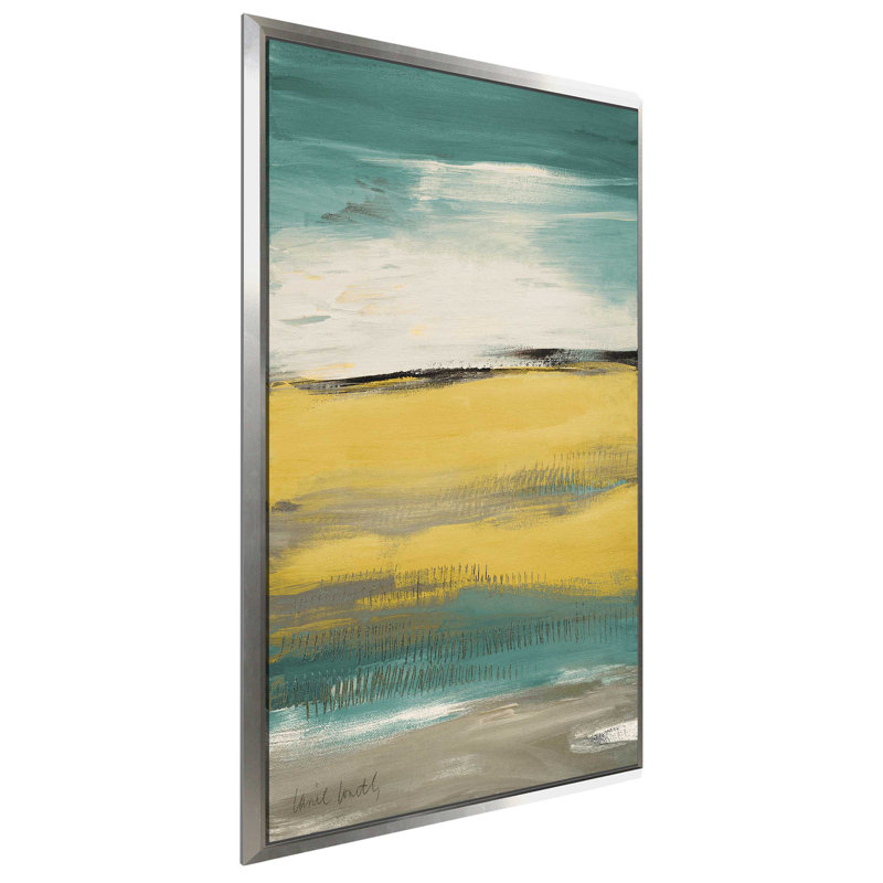 «Flatlands Teal» par Lanie Loreth - reproduction sur toile flottante, H 33,5 po x l 21,5 po x P 2 po