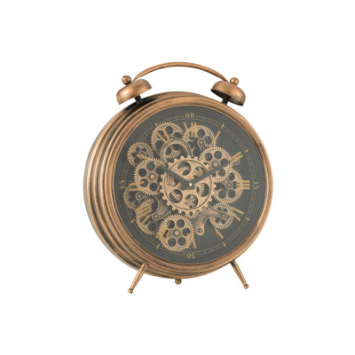 Aaira Roman Numeral Mechanical Alarm Clock in Bronze