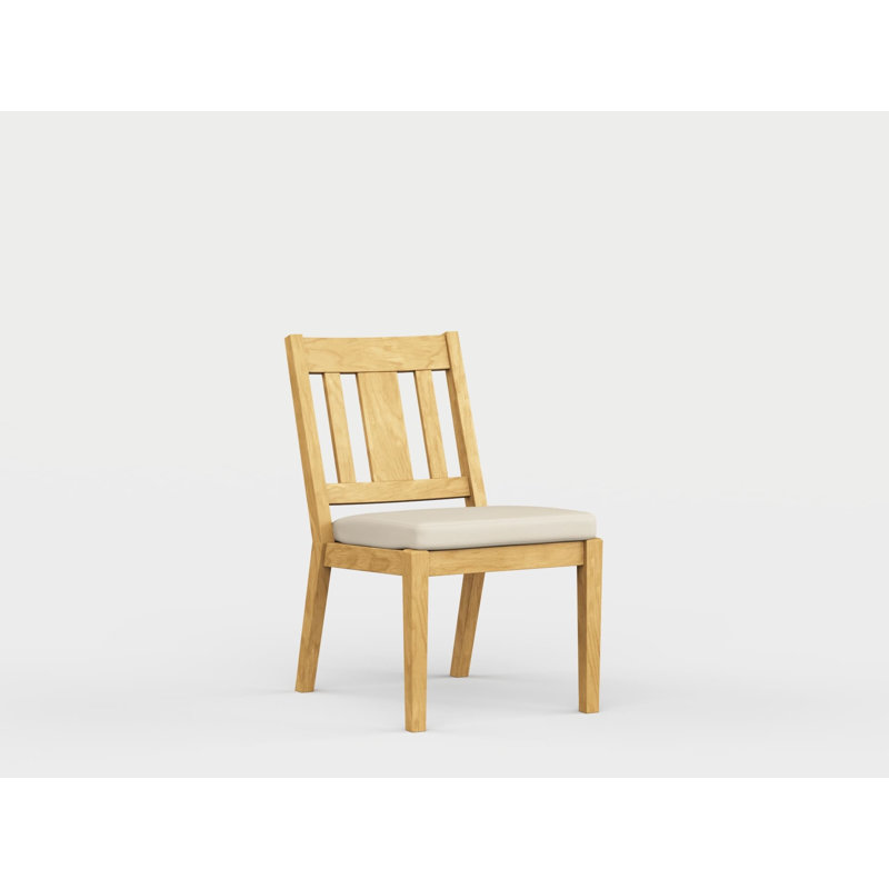 Savannah Outdoor Teak Dining Side Chair, Premier Flax