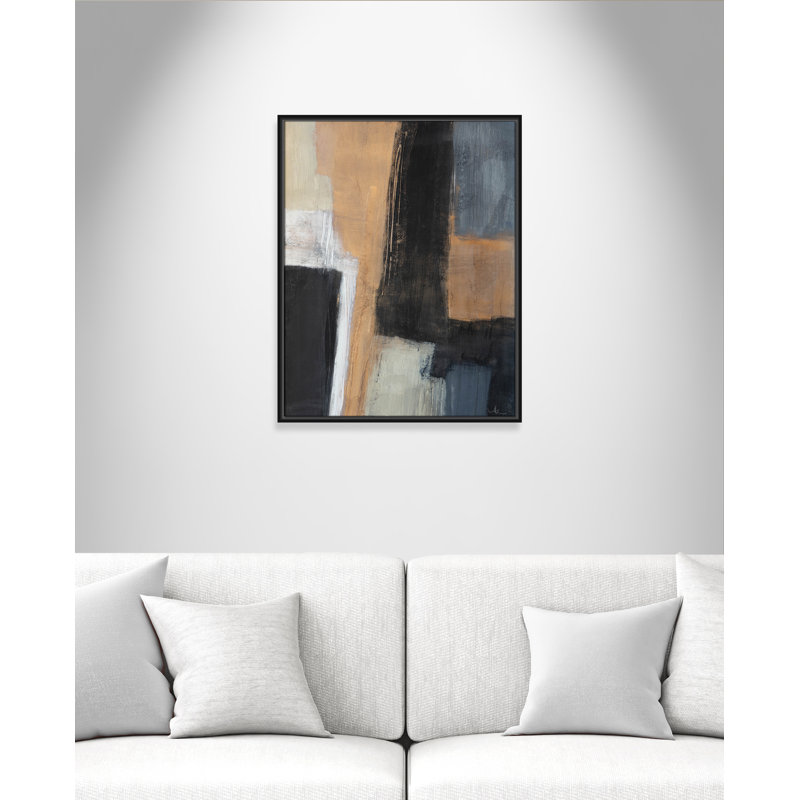 Calderon Karl Metallic Slate I, reproduction d'art sur toile, H 29,5 po x l 23,5 po x P 2 po, Noir