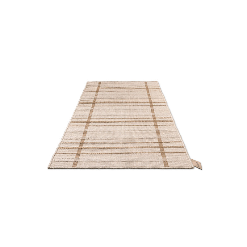 Line Flatweave Striped Area Rug in Beige, Runner 2'4" x 9'10"