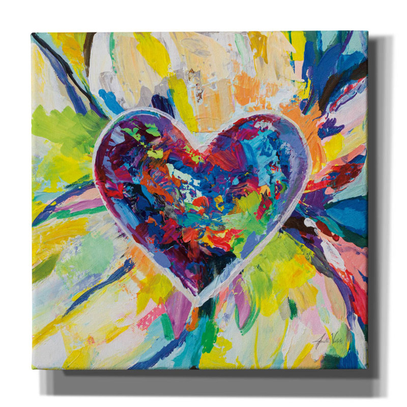 «Blooming Love» par Jeanette Vertentes, art mural sur toile, H 12 po x l 12 po x P 0,75 po