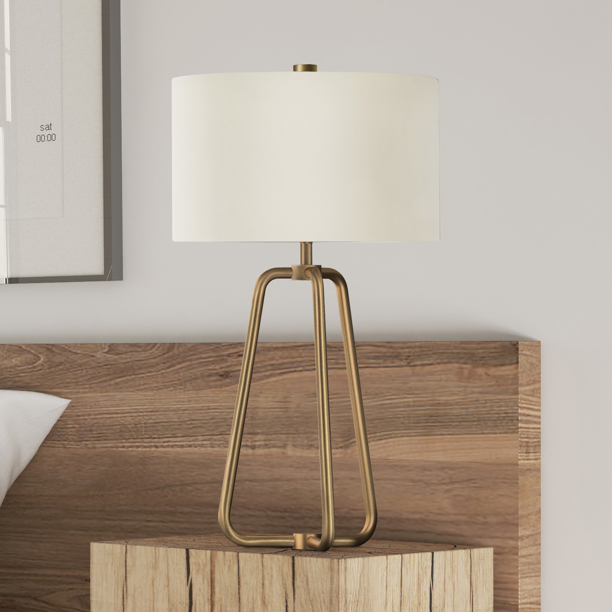 Gio Metal Table Lamp, Antique Brass