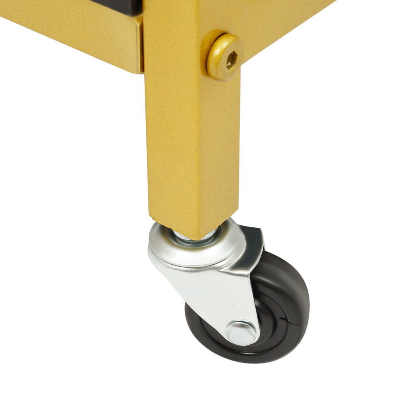 Adjustable 3D Printer Stand With Spool Holder & Rolling Caster Wheels 110 Lb Capacity, Gold