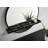 Round Vanity Wall Mirror with Shelf Black-509829327