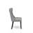 5 Piece Dining Table Set Includes a 48" Round Table with Pedestal and 4 Light Gray Polyester Fabric Parson Chairs, Sand Blasted Black-6334586-6334588