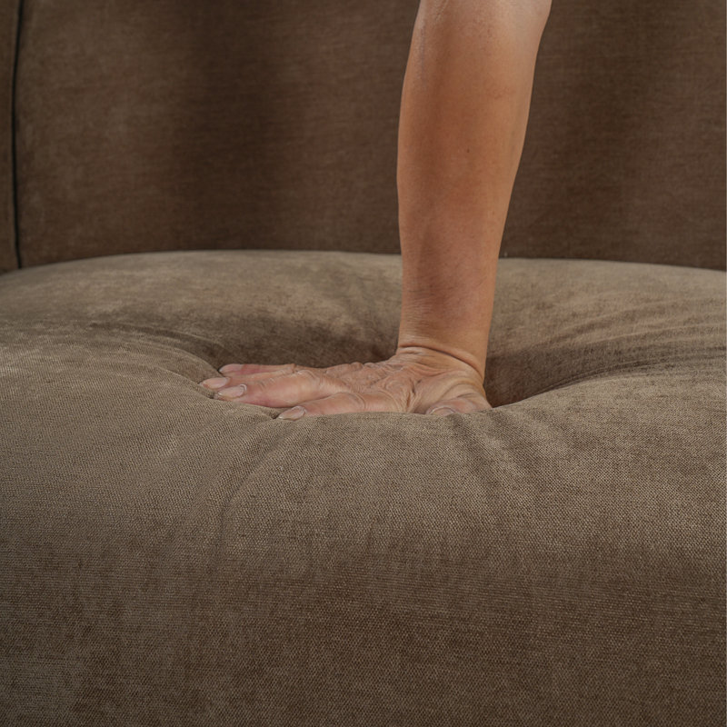 Canapé modulaire rembourré en L de 104 po Modena, Brown Linen