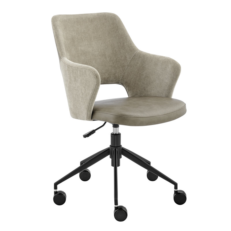 Chaise de travail Celena, Similicuir gris
