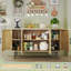 Buffet 47,2 "en rotin avec tablette réglable