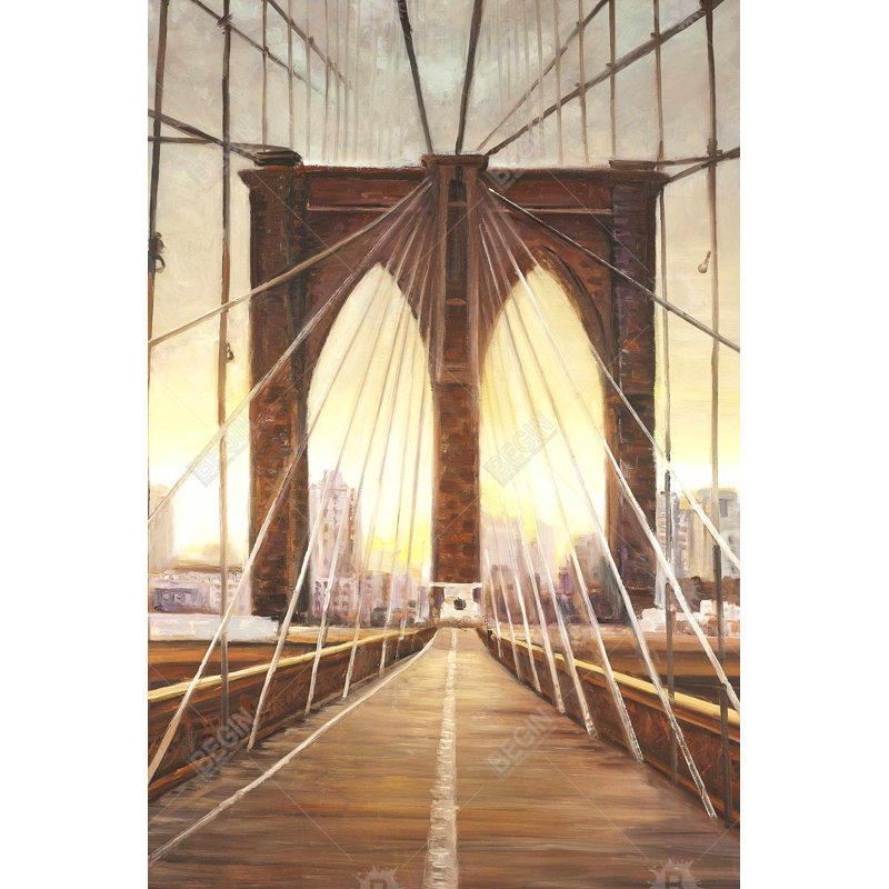 «Sunset On The Brooklyn Bridge» sur toile, H 36 po x l 24 po