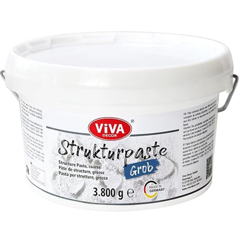 Viva Decor Structural Paste Coarse (3800 G, White) Matte, Grainy Paste