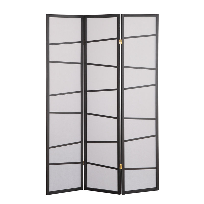 Watkins 51'' W x 71'' H 3 - Panel Solid Wood Folding Room Divider