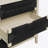 3 Drawer Buffet Sideboard With Adjustable Shelves, Storage Cabinet With Natural Seaweed Decor Doors For Living Room Kitchen Entryway