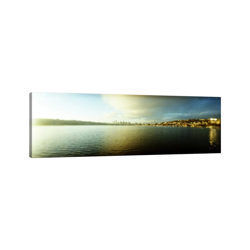 City at the Waterfront with Gasworks Park in the Background, Seattle, King County, Washington State, USA 1 Piece Wrapped Canvas Panoramic Wall Art