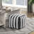 Black White Striped Fabric Pouf, Non-Slip Bottom, 300Lbs Weight Capacity, 16X16x16", Fully Assembled And Terrific Pouf With Modern Fabric, 16"H X 16"W 16"D, Zipper Closure, Put Together-1569931288