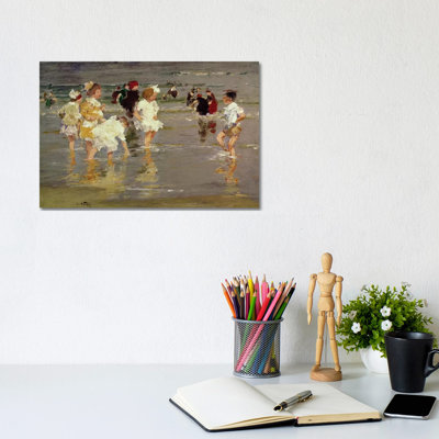Children On The Beach by Edward Henry Potthast - Wrapped Canvas Gallery-Wrapped Canvas Giclée