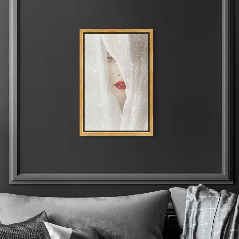 Secret Under Silk Print by Oliver Gal, 25"H x 17"W, Gold Floater Frame