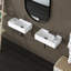 MEJE 16-Inch Wall Hung Basin Sink Combo, Small Cloakroom Basin, Rectangle Ceramic Bathroom Wash Basin - Left Hand Sink Set (Include Faucet & Pop-up Drain)