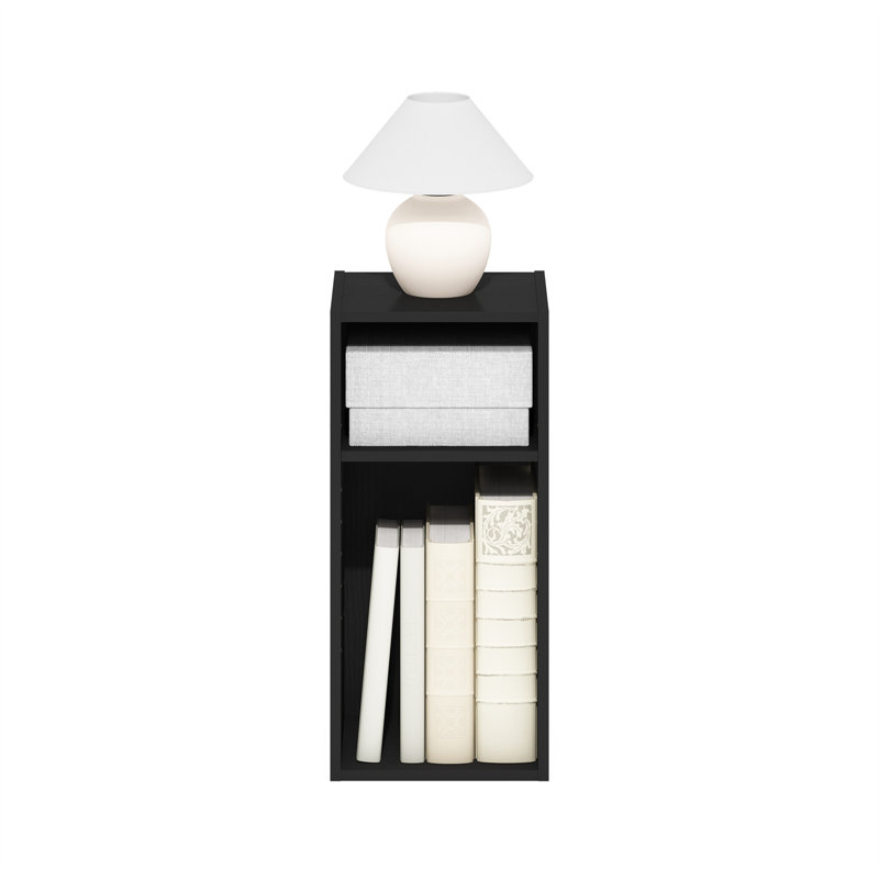 Fulda  Space Saving Storage Shelf Bookcase, Width, , Black, (2 Shelves) 21.18"H x 9.84"W x 9.3"D