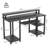 Modern Home Office Computer Writing Study Desk with Storage Shelves and Keyboard Tray-311122089