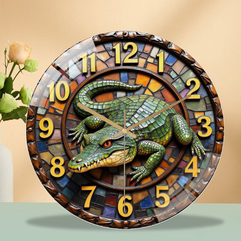 Horloge murale crocodile murale 12 po