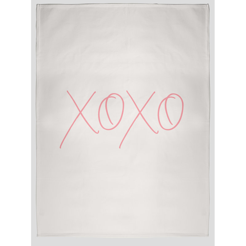 Jeté moderne Xoxo pour la Saint-Valentin, Glaçage rose, L 30 po x L 39,75 po