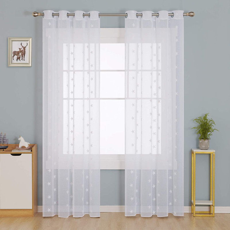 Eliga Sheer Pair, White, Width 140 x Drop 183cm