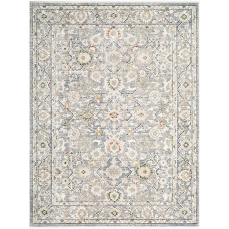 Wahnetta tissé à la machine, Ivory/Brown/Cream/Blue/Black/Green, Rectangle 6'7" x 9'