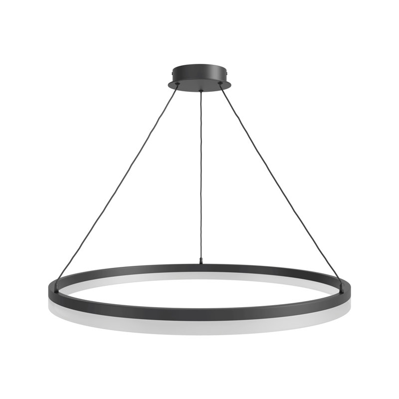 1 - Light LED Unique/Statement Pendant, Black, 1.6" H x 31.3" W x 1" D