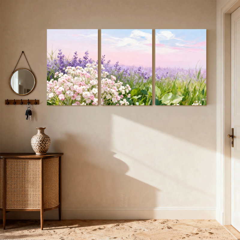 Ensemble de 3 reproductions d'art sur toile, H 30 po x l 60 po