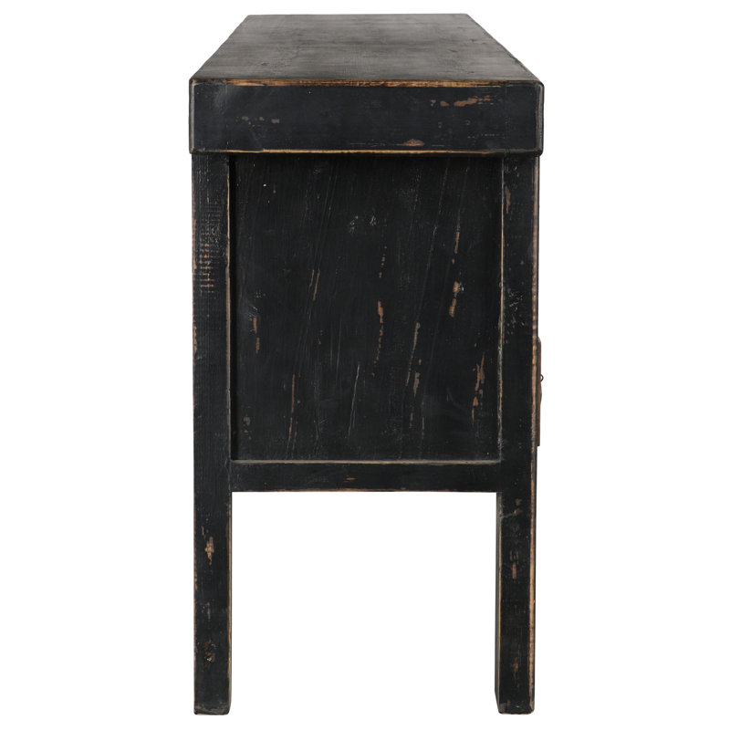 Lahey 93'' W Solid Wood Console Table, Black