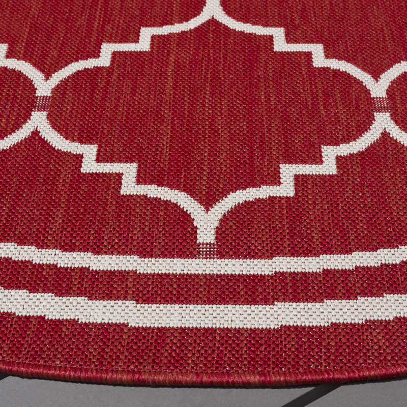 Herefordshire Performance Geometric Indoor/Outdoor Area Rug, Round 6'7"