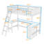 Lit mezzanine simple avec bureau et étagères-348017482