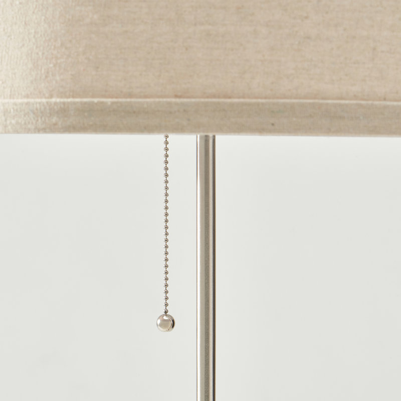 Carter 65 in. Mid-Century Modern LED Energy Efficient Floor Lamp with Fabric Drum Shade
