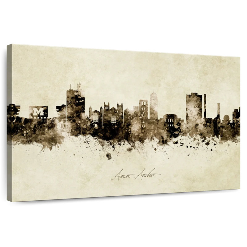 Rorry Ann Arbour Michigan Skyline II, 24" H x 36" W
