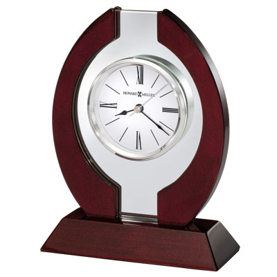 Clarion Roman Numeral Quartz movement / Crystal Tabletop Clock in Brown