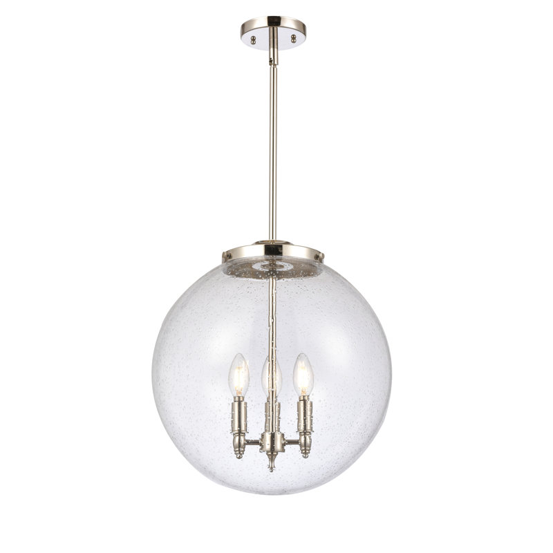 Frederick 3 - Light Pendant, 17" H x 16" W x 16" D, Seedy, Polished Nickel